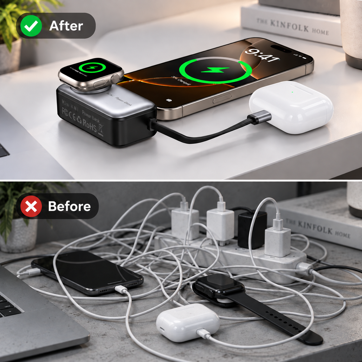 VoltDock™ 4-in-1 Mini Magnetic Wireless Power Bank